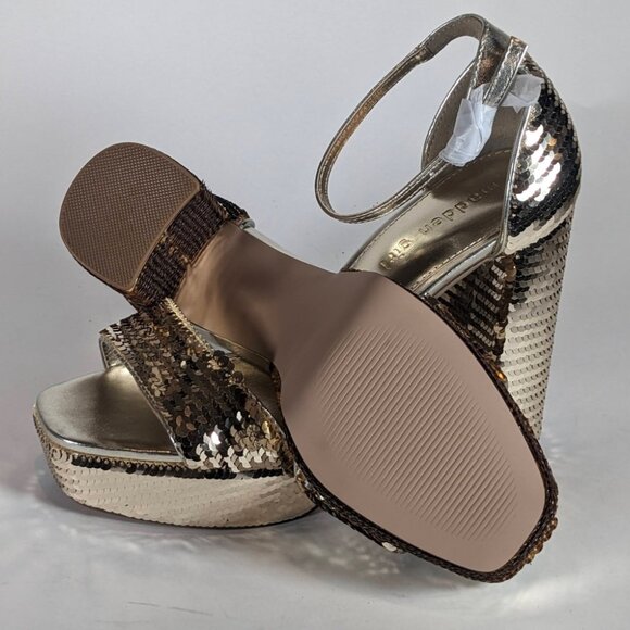 Madden Girl, Steve Madden Women's Heels in Gold Seqin in Box - Size 6,7,8,9,10 - Picture 7 of 7